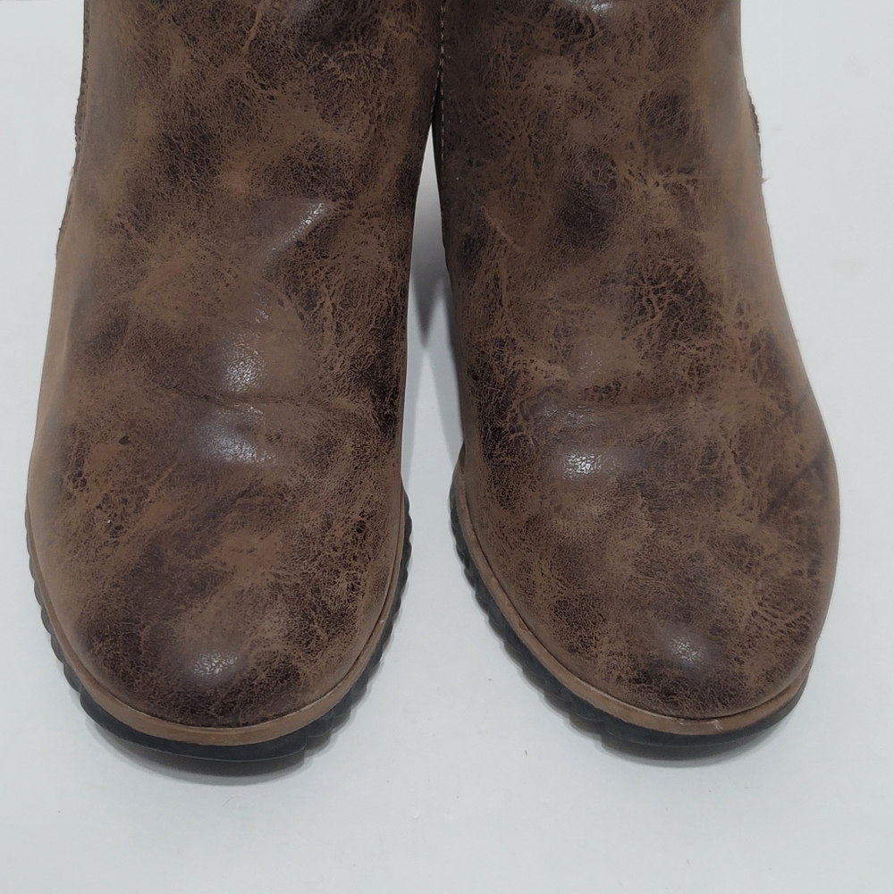 Naturalizer SOUL Haley Wedge Ankle Booties Distressed Brown 7.5M - Picture 6 of 11